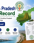 Andhra Pradesh Land Record Download Online: Check 1B Records, Adangal & Survey Details via MeeBhoomi Promotional banner for Andhra Pradesh Land Record app with maps, stamps, and a prominent Download button.